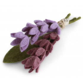 Lavendel og blad - sæt med 3 dele. 18cm