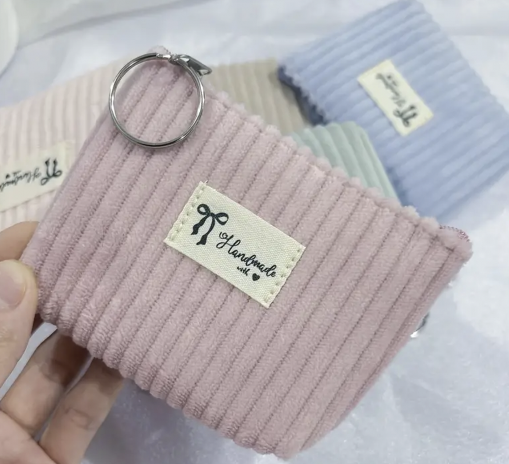 Lille pung i stof, lyserød