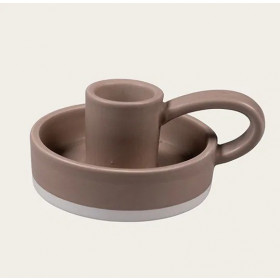 Lysestage, beige med håndtag