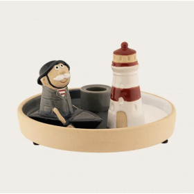 Lysestage med fisker. KOMMER TIL AUG 26