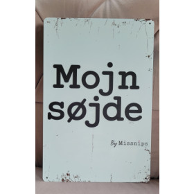 Metalskilt hvid: Mojn søjde