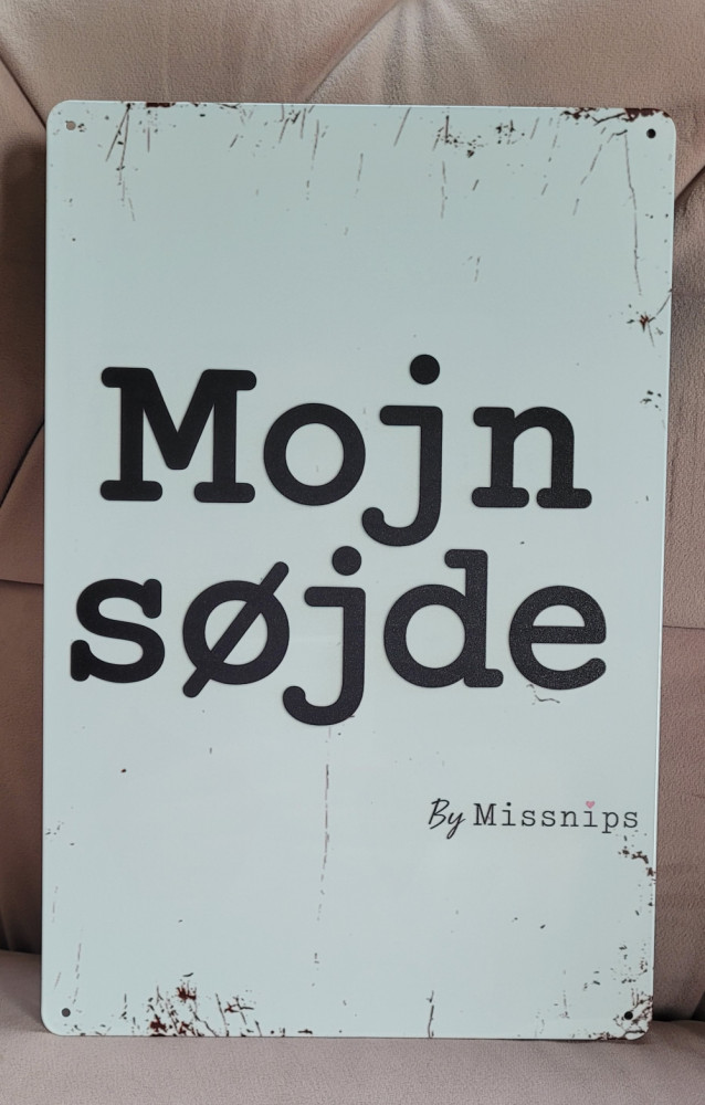 Metalskilt hvid: Mojn søjde