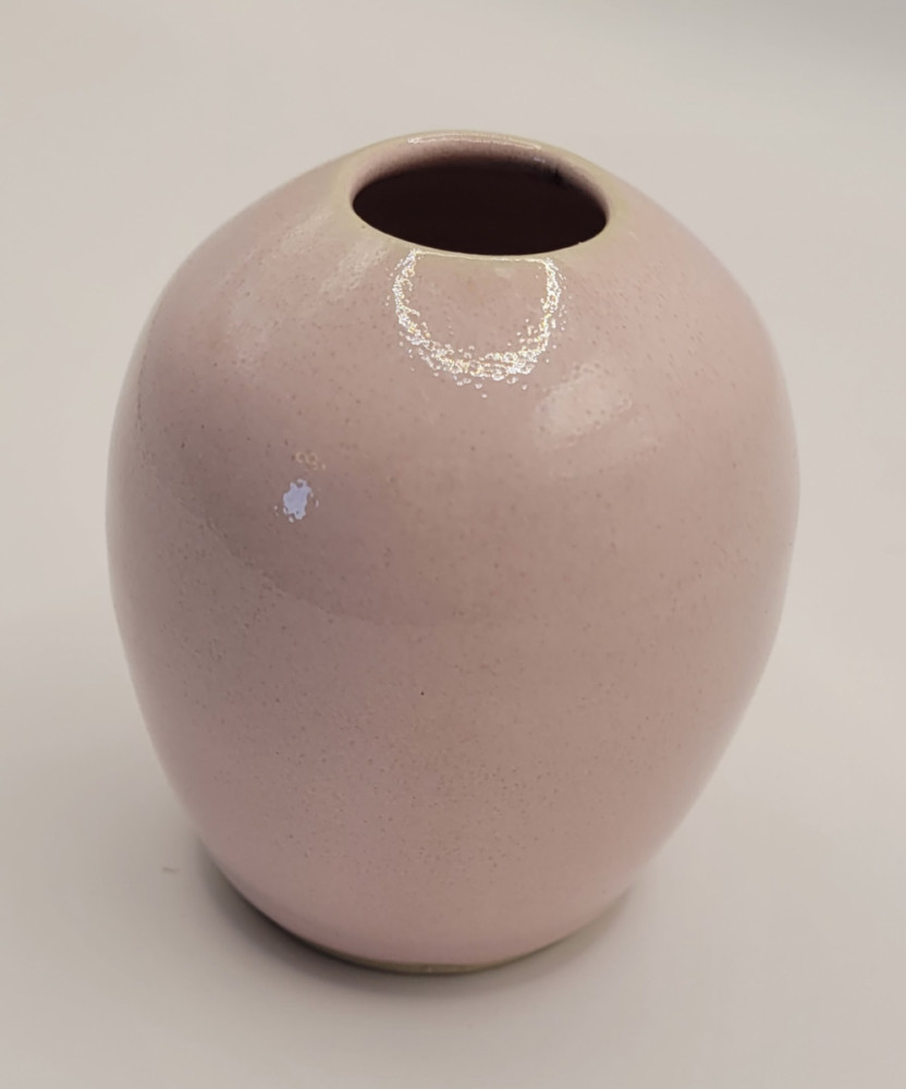 Minivase i keramik, lille lyserød