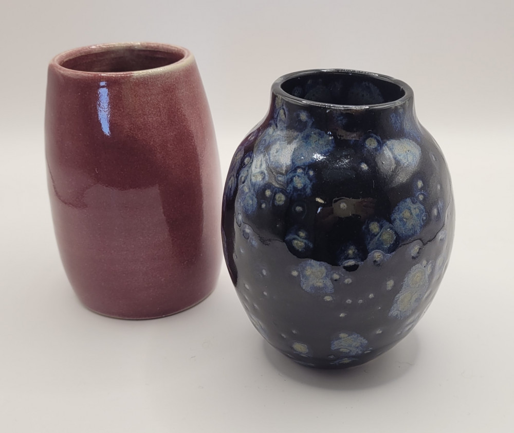Minivase keramik, blå