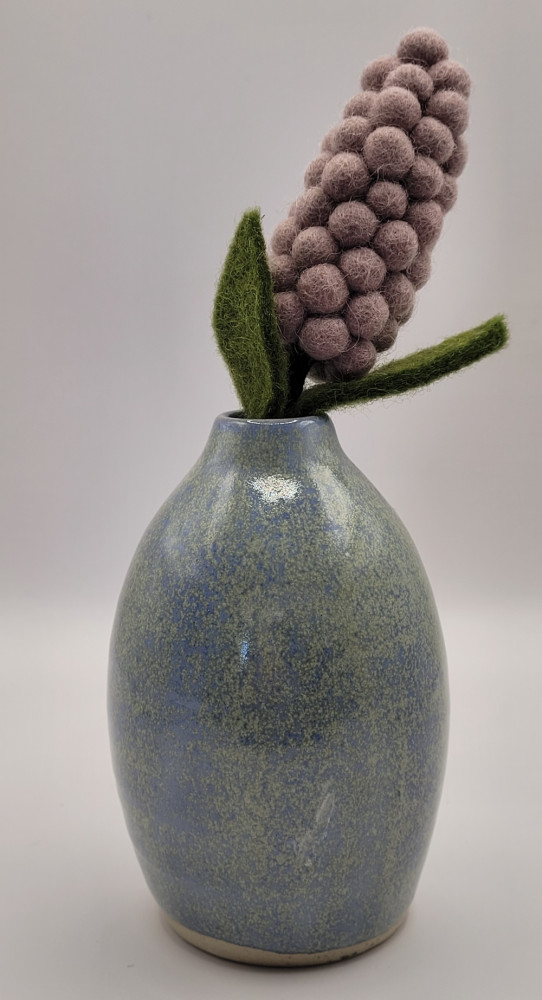 Minivase keramik, blå-grøn