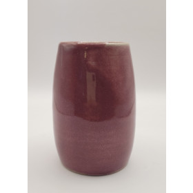 Minivase keramik, mørk rød