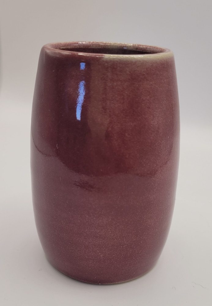 Minivase keramik, mørk rød