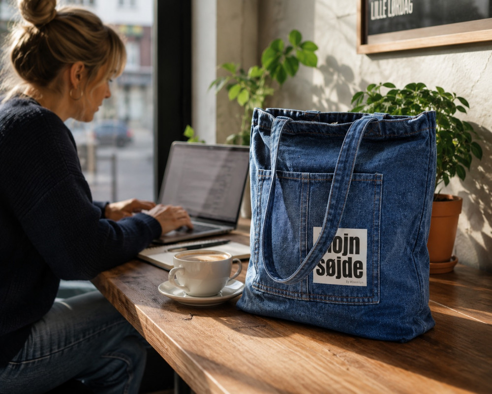 Mulepose i blød denim – Mojn Søjde