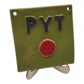 PYT knap i keramik, grøn