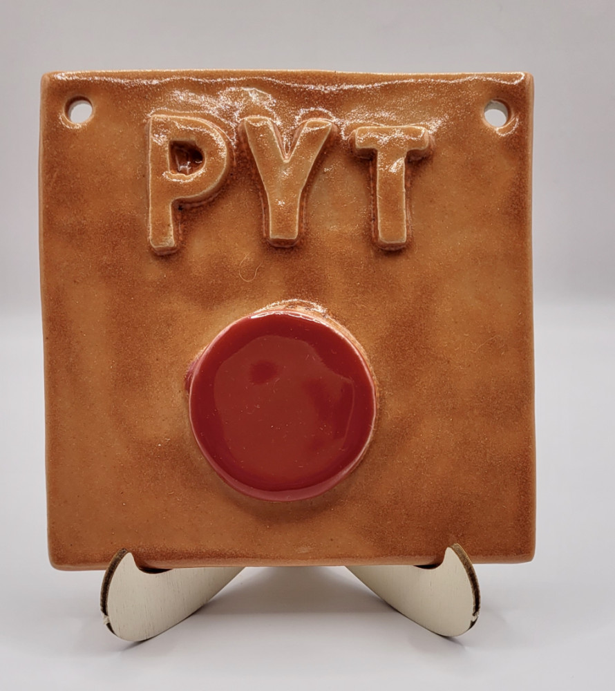 PYT knap i keramik, orange 