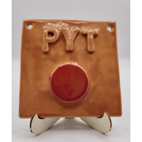 PYT knap i keramik, orange 