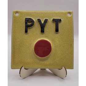 PYT knap i keramik, gul