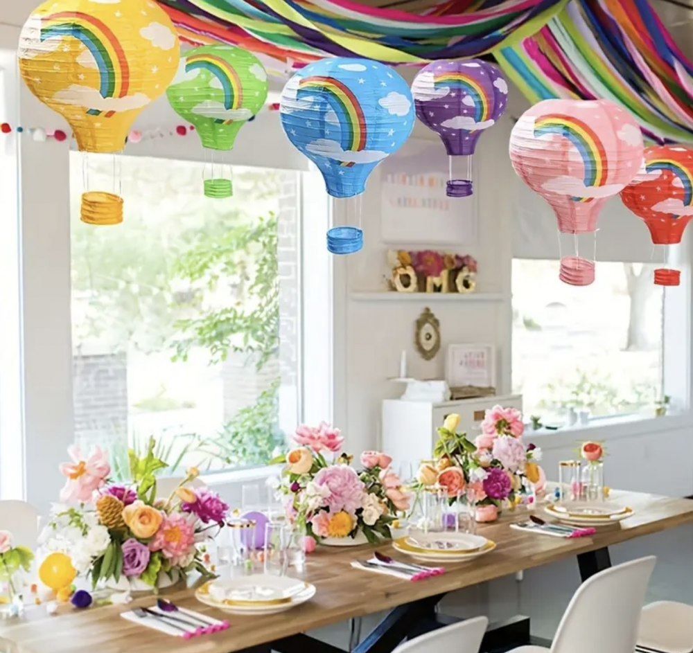 Luftballon i rispapir, grøn