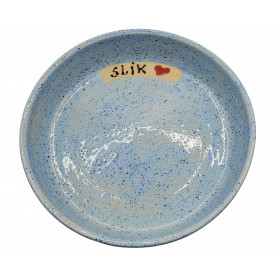 Slikskål i keramik, lyseblå nistret