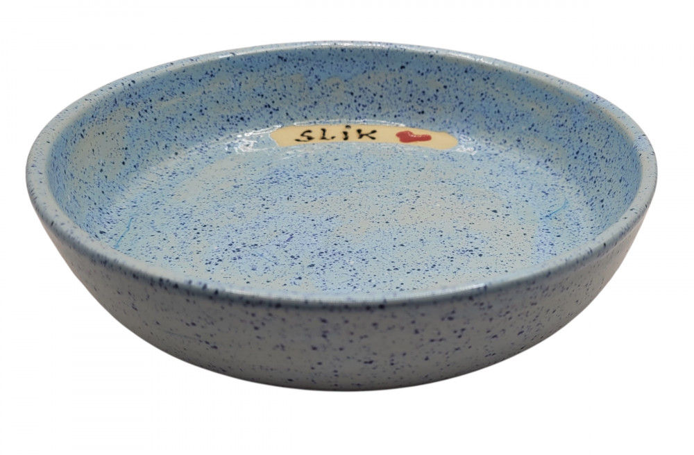 Slikskål i keramik, lyseblå nistret