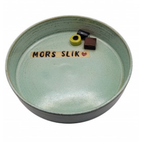 Slikskål i keramik, mintgrøn
