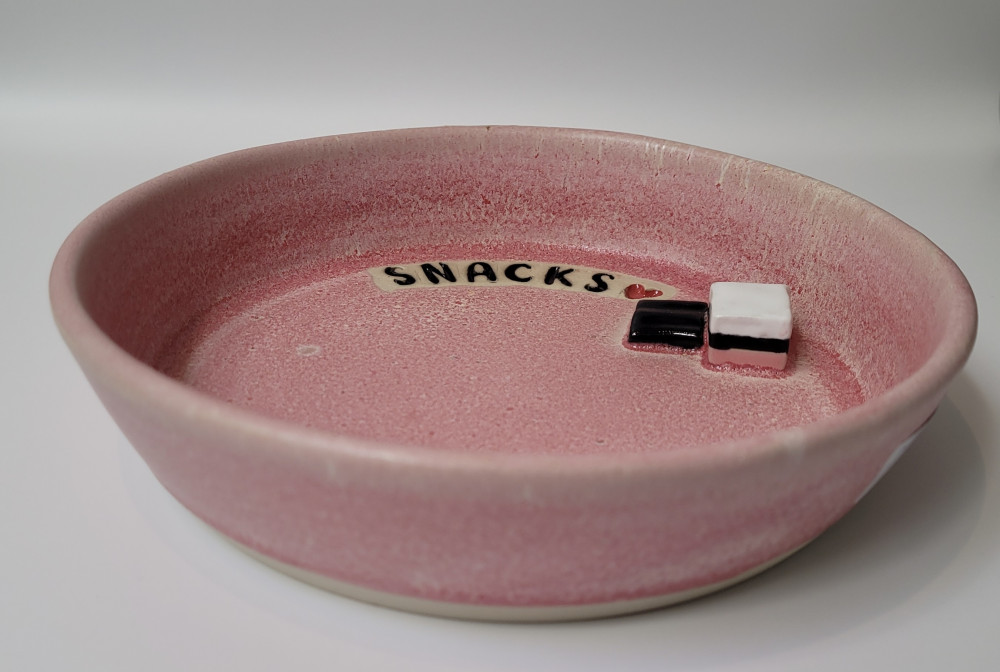 Slikskål i keramik, rosa