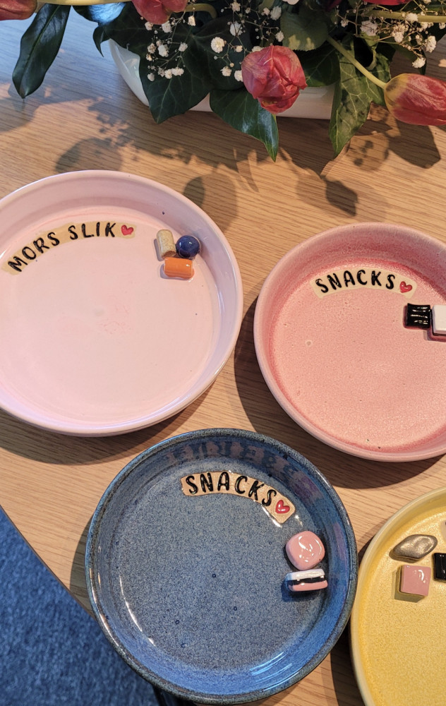Slikskål i keramik, rosa