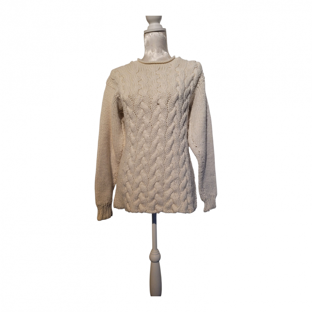 Strik sweater i creme hvid