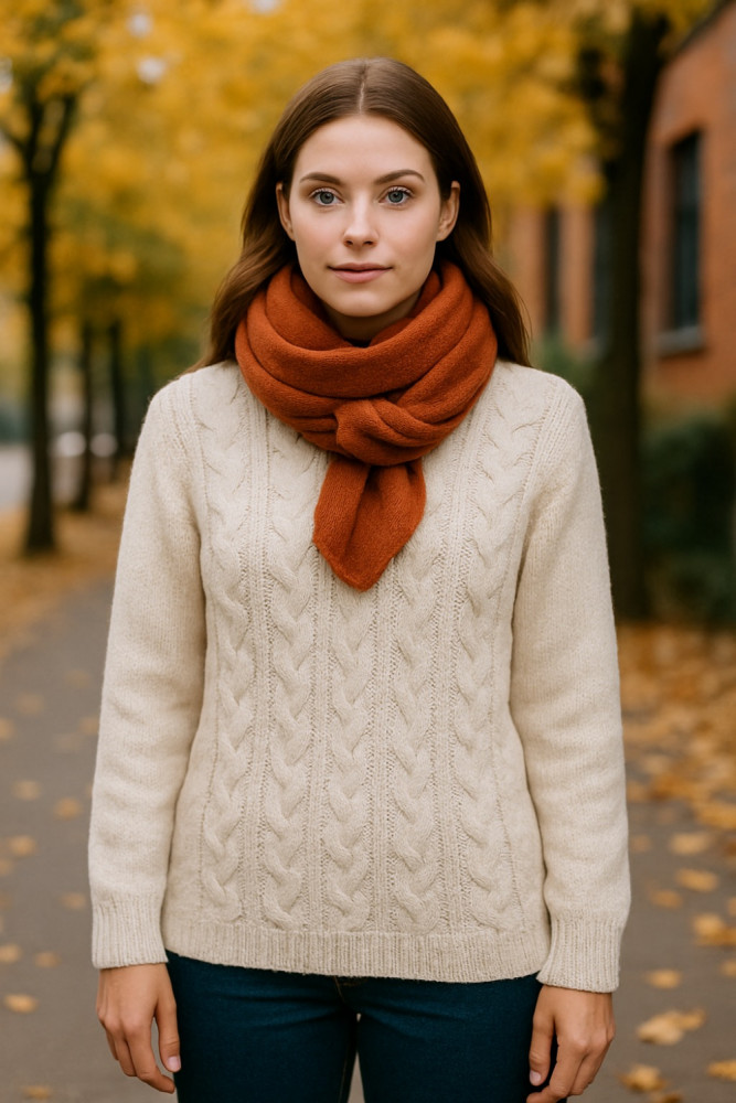 Strik sweater i creme hvid