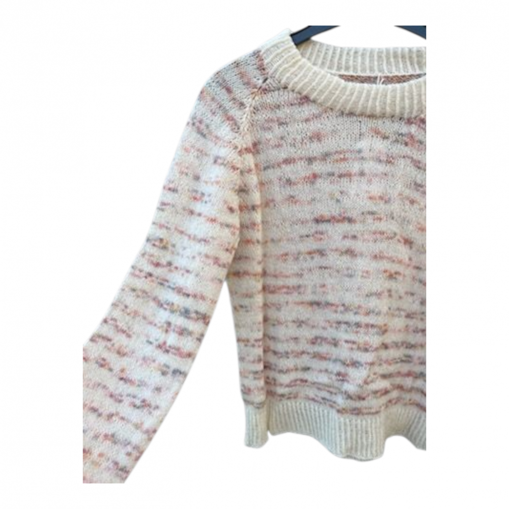 strik sweater med mutifarver kontraster