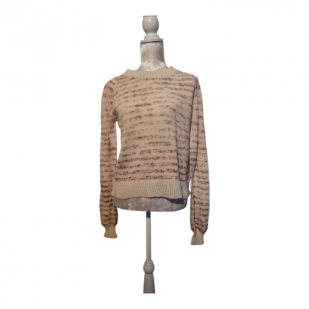 strik sweater med mutifarver kontraster