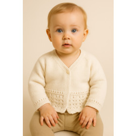 Strikket baby cardigan, str. 12-18 måneder