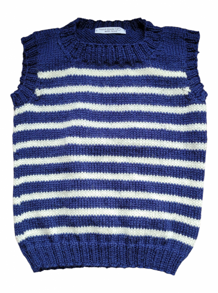 Strikket vest til børn, str. 5-6 år