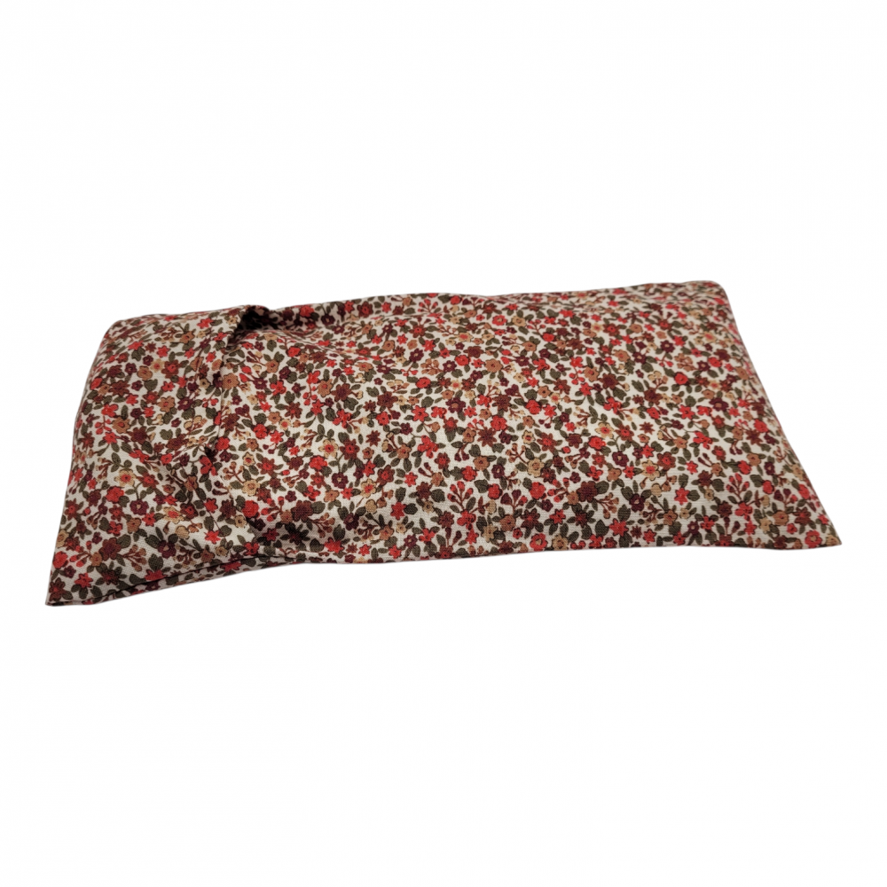 Varmepude lille, hvid med røde blomster