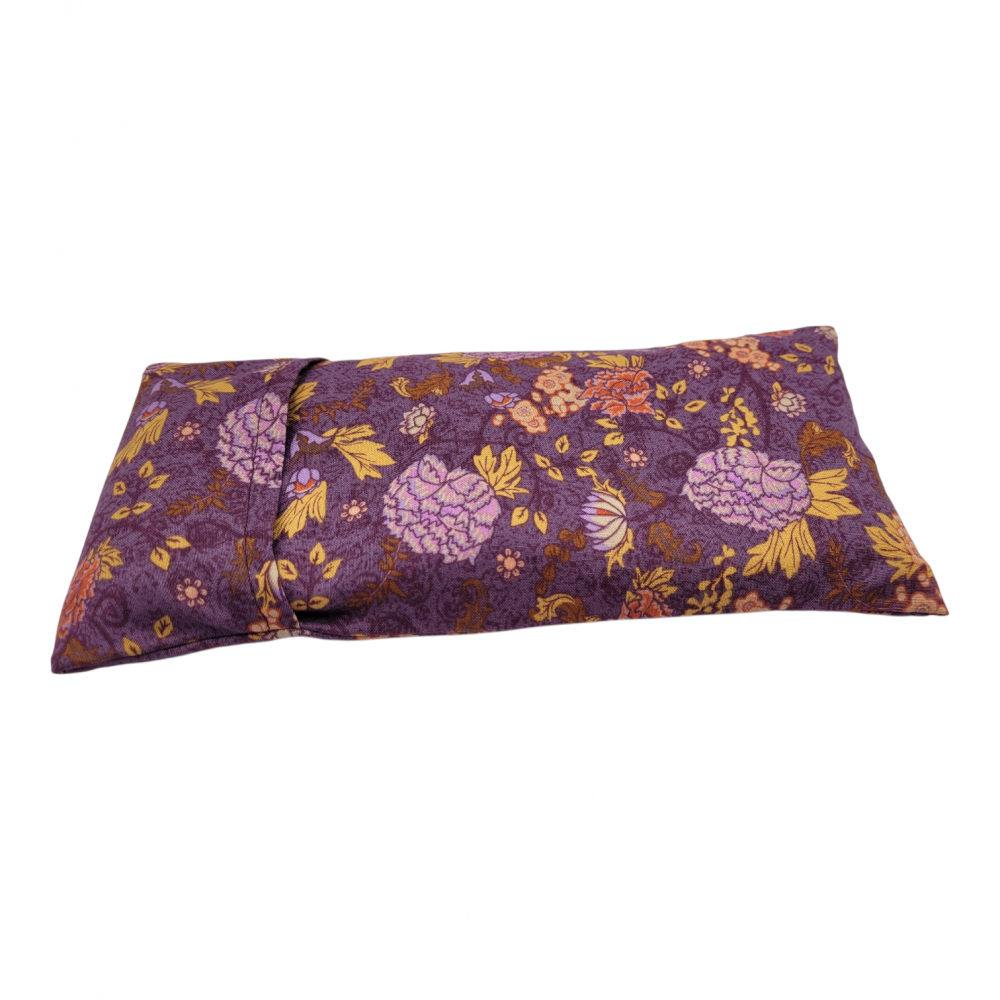 Varmepude lille, lilla med blomster