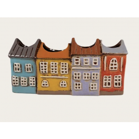 Vase formet som 4 huse. PÅ LAGER 26.01.2026