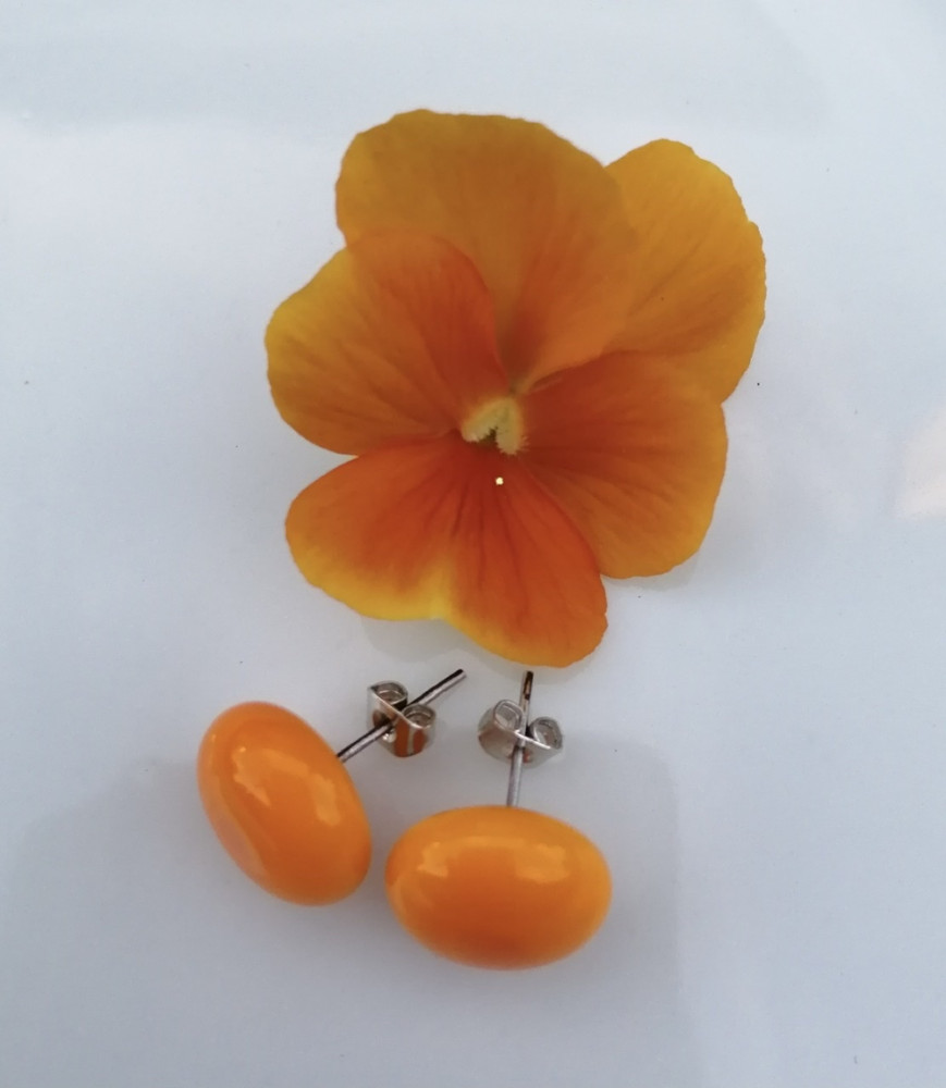 Øreringe, mørk gul