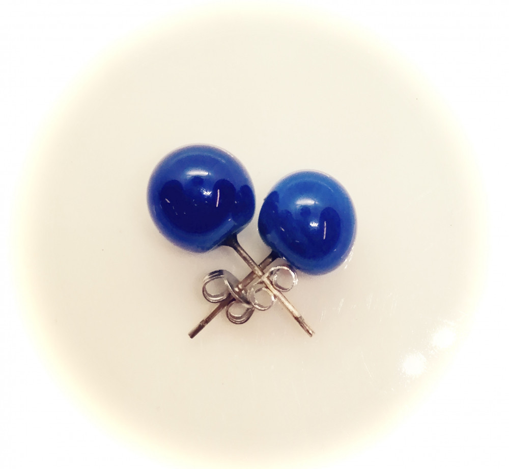 Øreringe,  mørk himmelblå