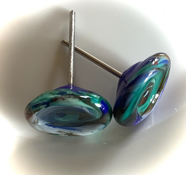 Osteknapper, flerfarvede, blå/grøn/hvid