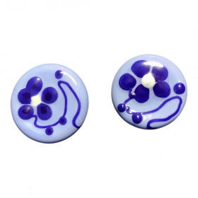 Osteknapper, lyseblå m blomst