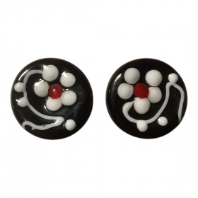 Osteknapper, sort m blomst