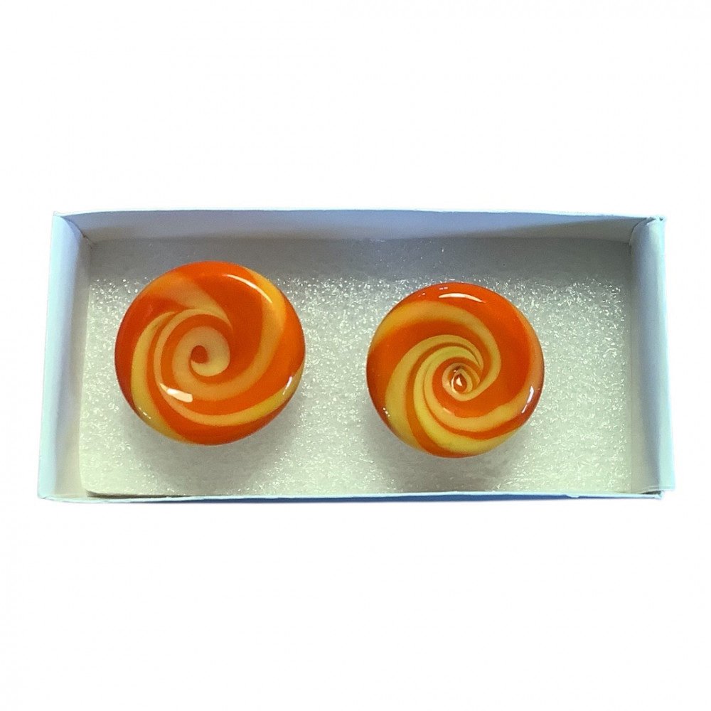 Osteknapper, orange/gul spiral
