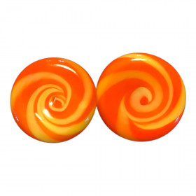 Osteknapper, orange/gul spiral