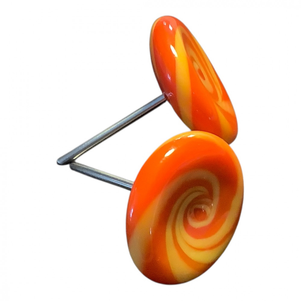Osteknapper, orange/gul spiral