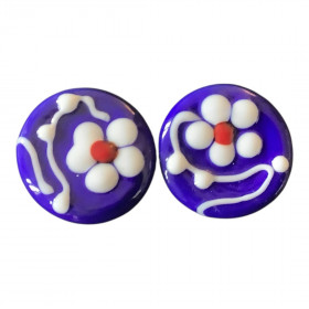 Osteknapper, blå m blomst