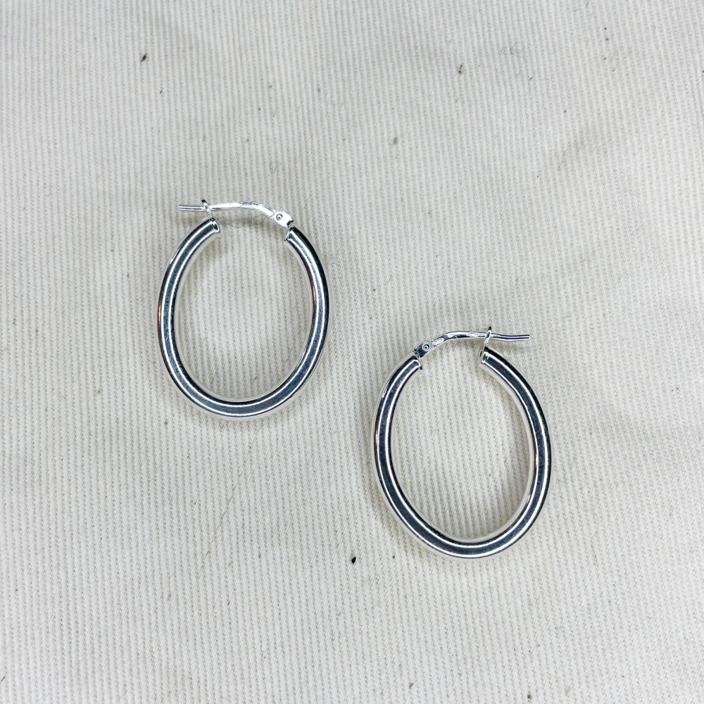 Thick hoop earrings