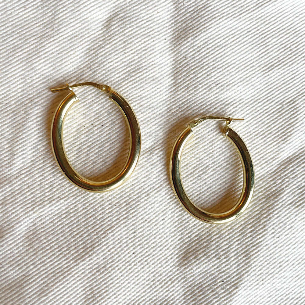 Thick hoop earrings