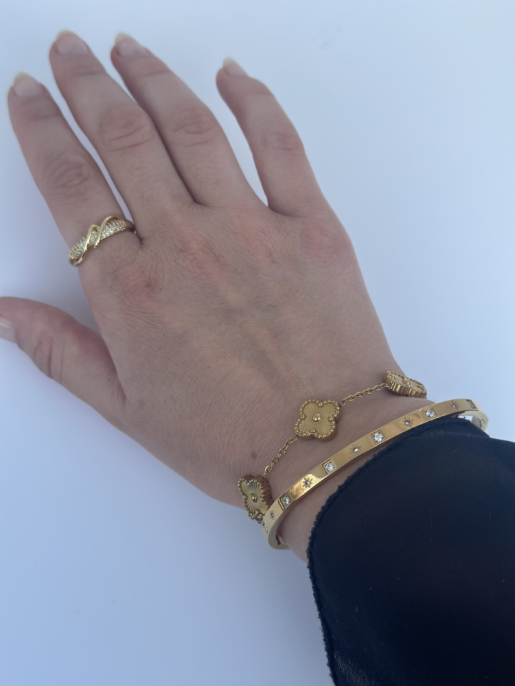 Kløver guld armbånd 