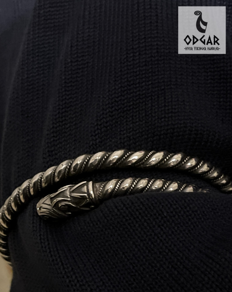 Armring vikingesmykke/ Edsring i sølv 8mm tyk