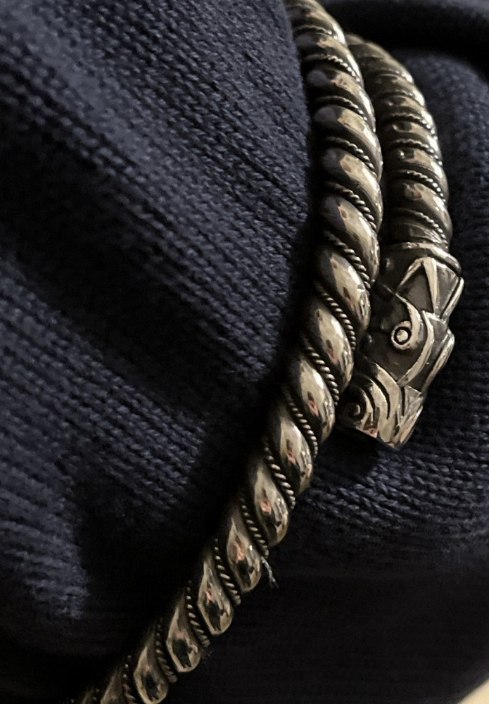 Armring vikingesmykke/ Edsring i sølv 8mm tyk