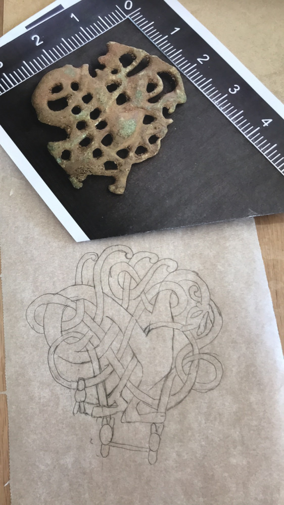 Broche - fibel fundet ved Skærbæk. I sølv