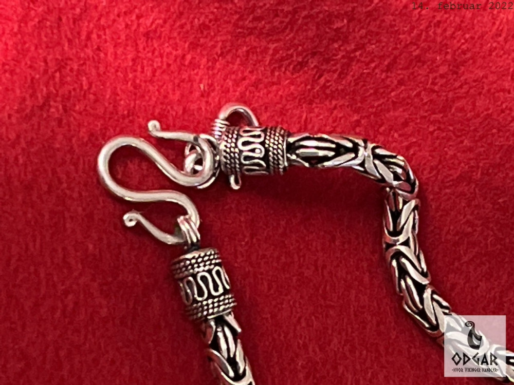 Halskæde med ornament lukning - sølv (3 - 5mm tyk)