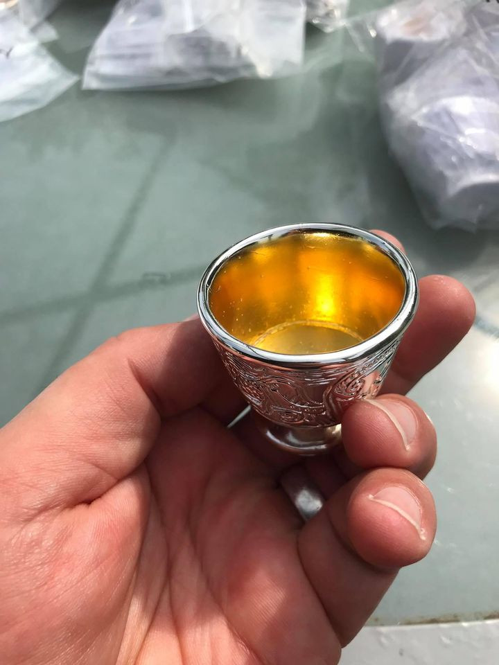 Jelling bægeret i sølv og forgyldt indeni