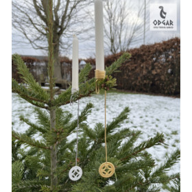 Julelysholder i forgyldt-bronze