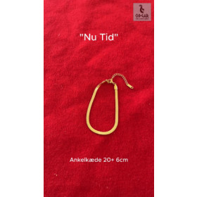 "NU TID" Ankelkæde - ankelkæde dobbelt 20 + 5cm, 18k guld PVD